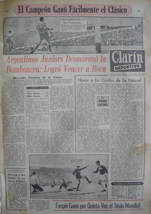 Pour Clarín, le 5 août 1957, Diego Lucero a écrit pour la première fois sur les Bichitos Colorados.