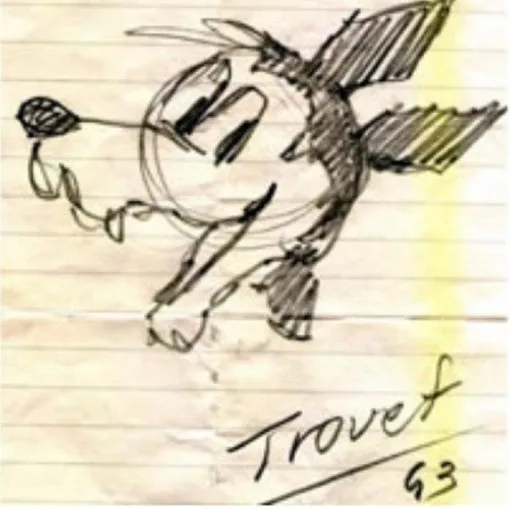 Croquis du loup dessiné par Julio César Trouet