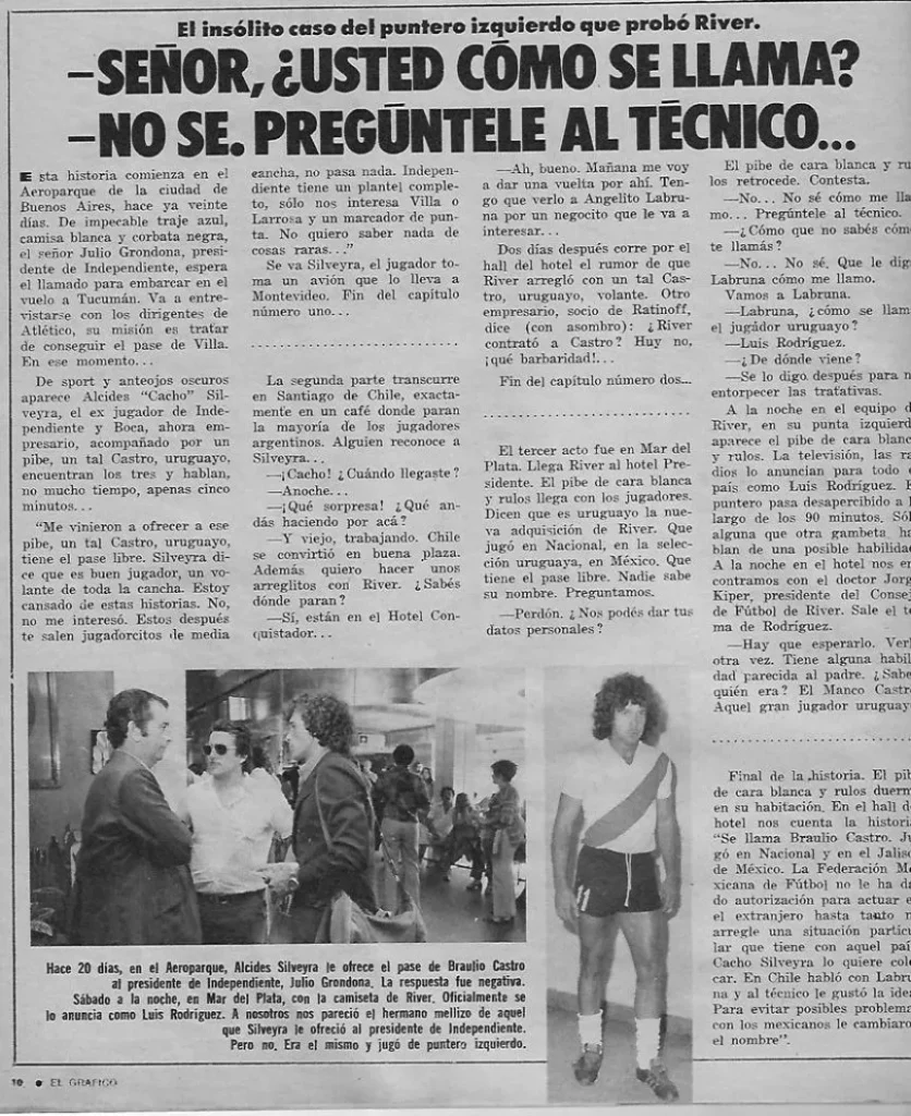 Magazine El Gráfico sur les débuts de "Luis Rodríguez"